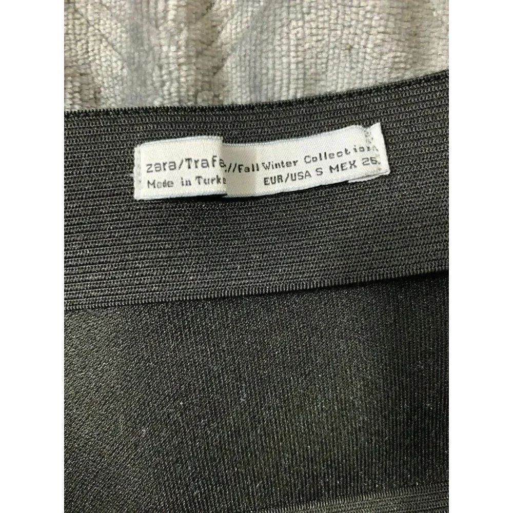 Zara Womens Solid Charcoal Gray High Waist Fit Flare Mini Skirt Small - Picture 6 of 7